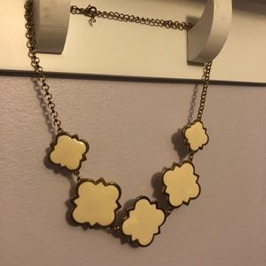 White and Gold Statement Necklace